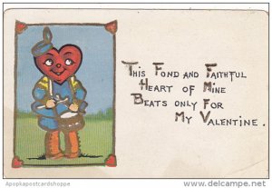 Valentine's Day Boy With Heart Shaped Head Playing Drum