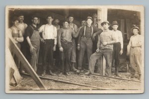 RPPC Men Railroad Mine Manufacturing Workers Postcard