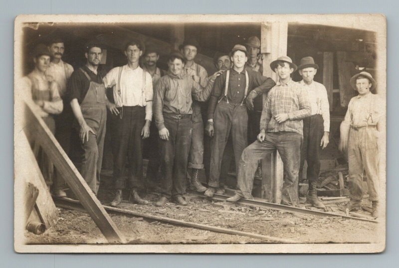 RPPC Men Railroad Mine Manufacturing Workers Postcard