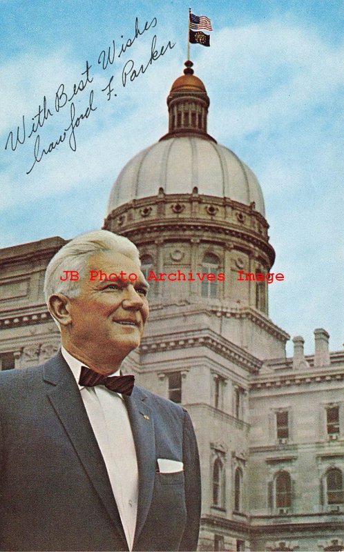 340803-Political Advertising Postcard, Howard R Parker, Indiana Governor