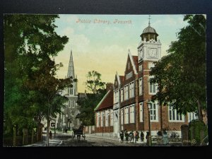 Wales Glamorgan PENARTH Public Library c1907 Postcard by Valentine