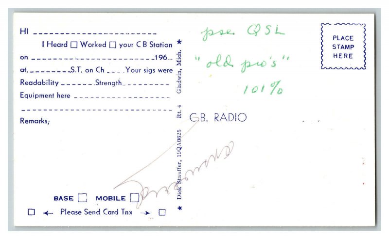 QSL Radio Card From Saginaw MIchigan KNM 4958 
