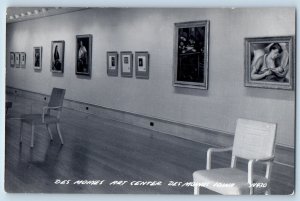 Des Moines Iowa IA Postcard RPPC Photo Des Moines Art Center Interior View