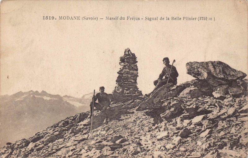 C062 France Modane Massif du Frejus Signal de la Belle Plinier vintage postcard