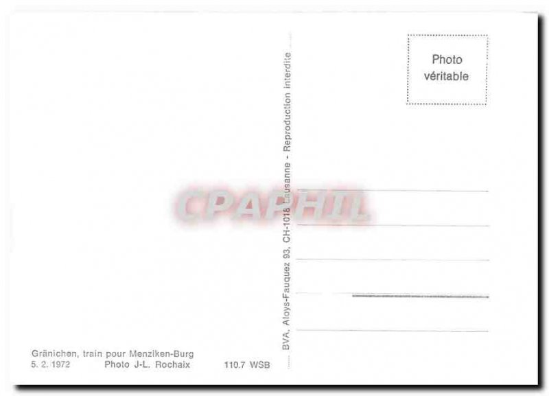 Postcard Modern Granichen train Menziken Burg