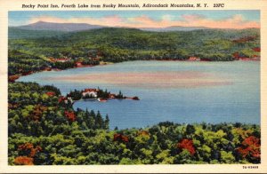 New York Adirondack Mountains Fourth Lake From Rocky Mountain Rocky Point Inn...