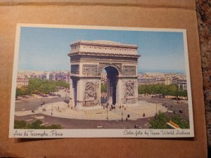 1940's/50's Arc de Triomphe, Paris, France TWA Airlines Linen Postcard
