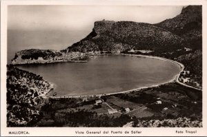 Spain Mallorca Vista General del Puerto de Soller Vintage RPPC C154