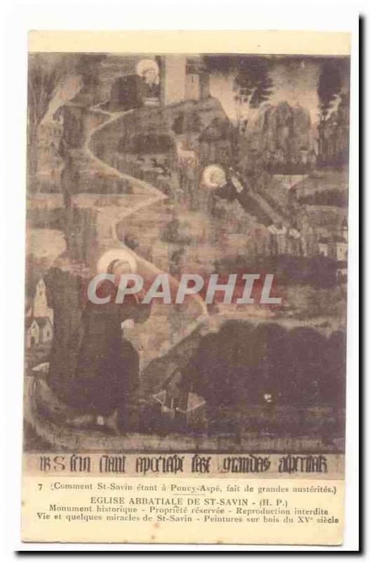  St SAvin Vintage Postcard Abbey church How St Savin being has Poucy winder made