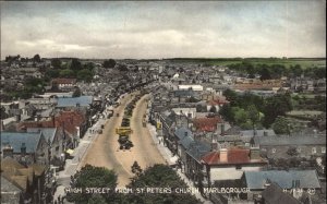 Marlborough Wiltshire High St. Birdseye View c192s-30s Postcard