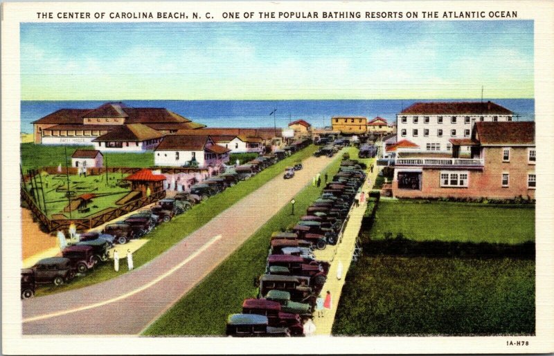 North Carolina Beach NC Center Atlantic Ocean Postcard Old Vintage Card View PC