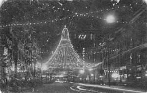 Riverside Avenue Night Scene Spokane, WA Irrigation Congress 1909 Postcard