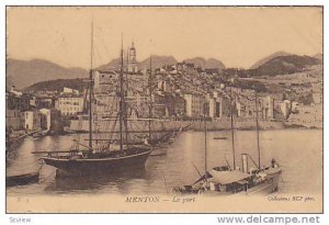 Sailboats, Le Port, Menton (Alpes Maritimes), France, 1900-1910s