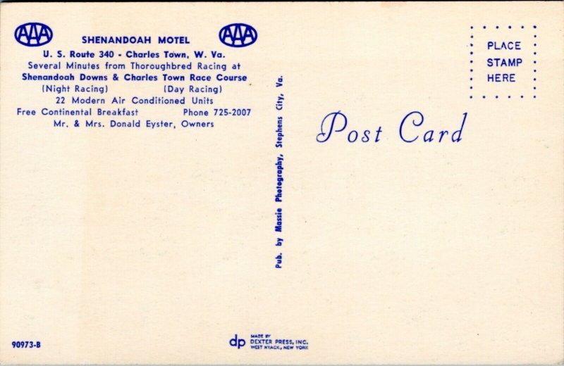 Postcard WV Charlestown Motel - Shenandoah Motel