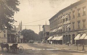 St Johnsbury VT Main Street Post Office Horse & Wagons Storefronts RPPC