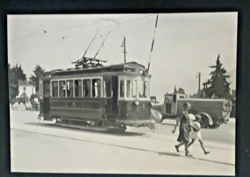 Unused Vintage Switzerland 1908 Train Going To Minusio Real Photo Postcard-