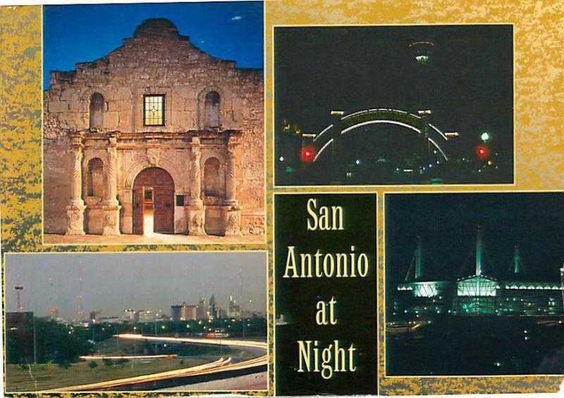 San Antonio Night Scene Alamo   Postcard  # 7422