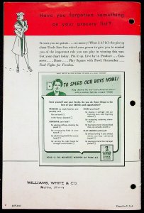 1943 Health for Victory Meal Planning Guide December WWII Nutrition Ephemera