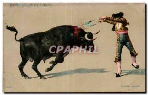 Old Postcard Bullfight bull Toro