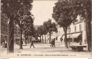 CPA Montbeliard Place d'Armes Statue Colonel Denfer Rochereau FRANCE (1099255)