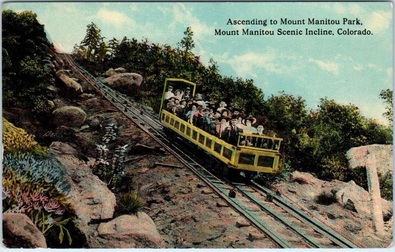 MANITOU, CO Colorado    Mt Manitou  INCLINE RAILWAY   c1910s    Postcard