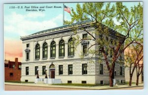 SHERIDAN, WY Wyoming ~ Sheridan County COURT HOUSE  c1940s Linen Postcard