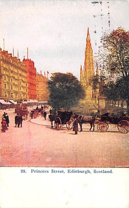 Princess Street Edinburgh Scotland, UK 1909 