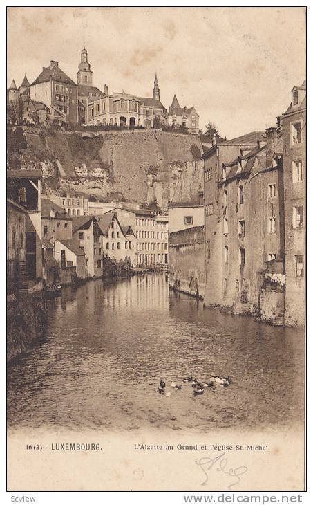 L'Alzette Au Grund Et l'Eglise St. Michel, Luxembourg, 1900-1910s