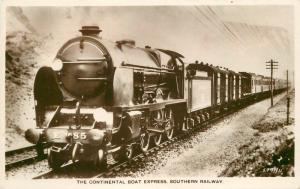 Continental Boat Express 1930s Railway Train UK RPPC real photo Valentine's 8049