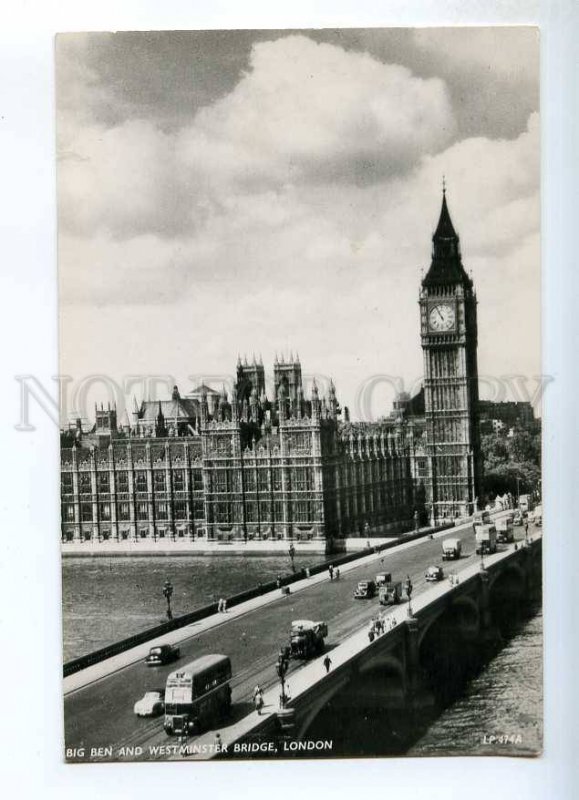 241039 UK LONDON BIG BEN Westminster bridge Vintage postcard