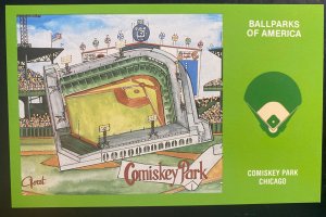 Mint USA Picture Postcard Comiskey Park Chicago Ballparks Of America