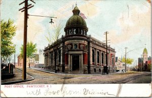 Post Office Pawtucket Rhode Island RI Postcard Bosselman UND 1906 Black Bay Stn