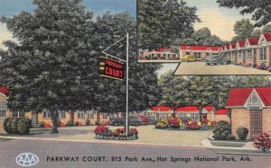 Hot Springs National Park, AR Arkansas  PARKWAY COURT MOTEL  Roadside  Postcard