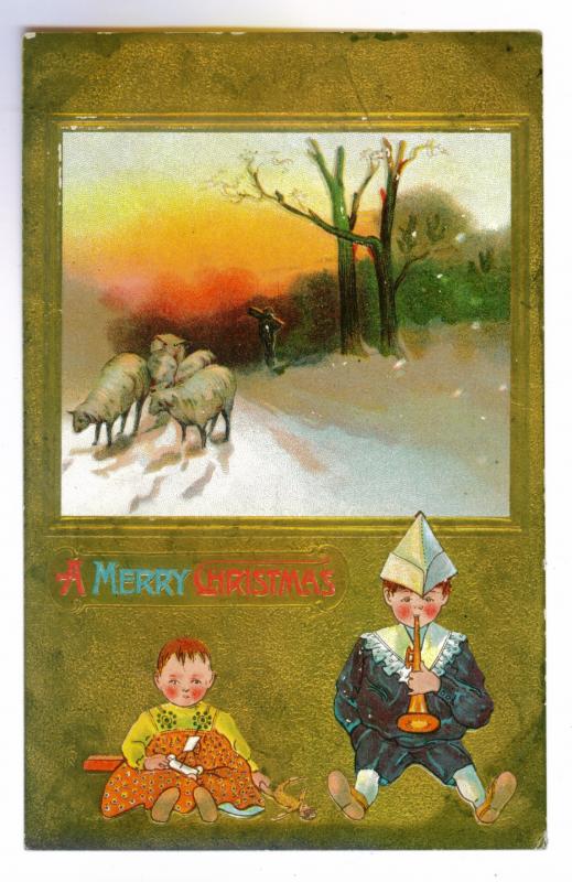 Crystal Run, New York local use 1909 Embossed Christmas Postcard