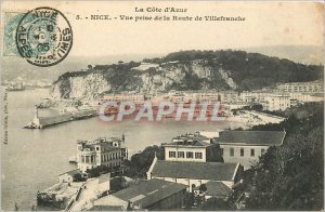 Old Postcard The French Riviera Nice View from the Villefranche Road