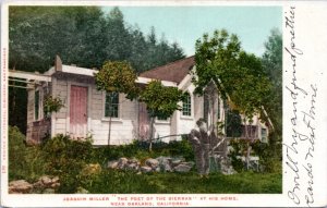 Postcard CA Joaquin Miller Poet of the Sierras at his home near Oakland