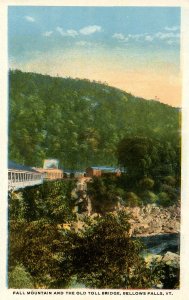 VT - Bellows Falls. Fall Mountain and Old Toll Bridge