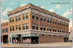 1910's Masonic Temple Huron South Dakota SD Building Posted Postcard