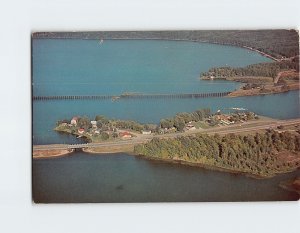 Postcard Aerial View, Leech Lake's Shingobee Island, Whipholt, Minnesota