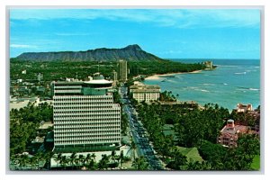 Top of Waikiki Kalakaua Avenue Waikiki Oahu Hawaii HI UNP Chrome Postcard R13