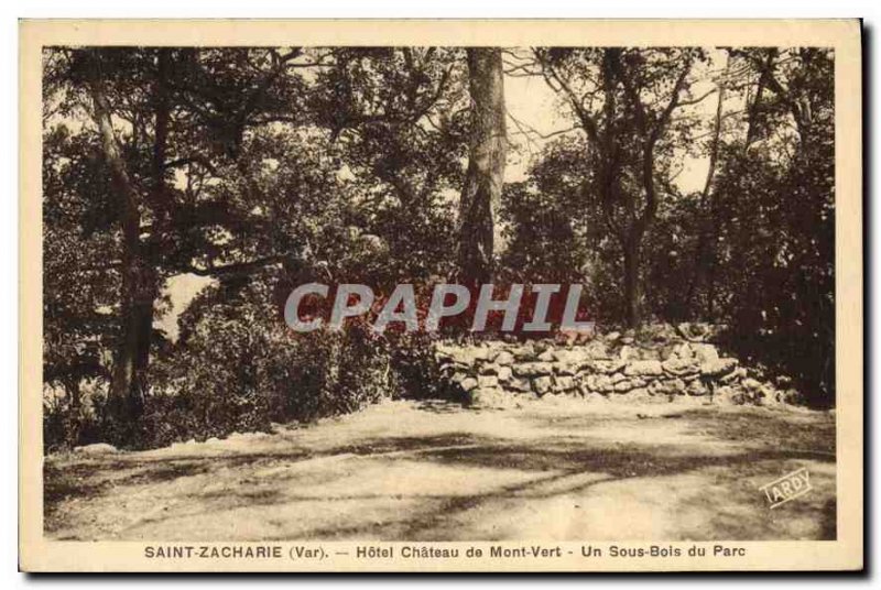 Old Postcard Saint Zacharie Var Chateau Hotel Mont Vert A Sous Bois Park