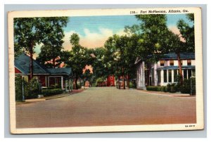 Vintage 1940's Military Postcard Fort McPherson U.S. Army Base Atlanta Georgia