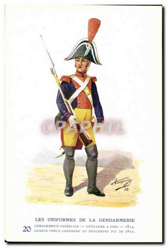 Old Postcard The uniforms of the gendarmerie MArechausee Gradne held at 1812 ...