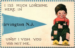 New Jersey Irvington Dutch Boy I Iss Much Lonesome Here Pennant Series