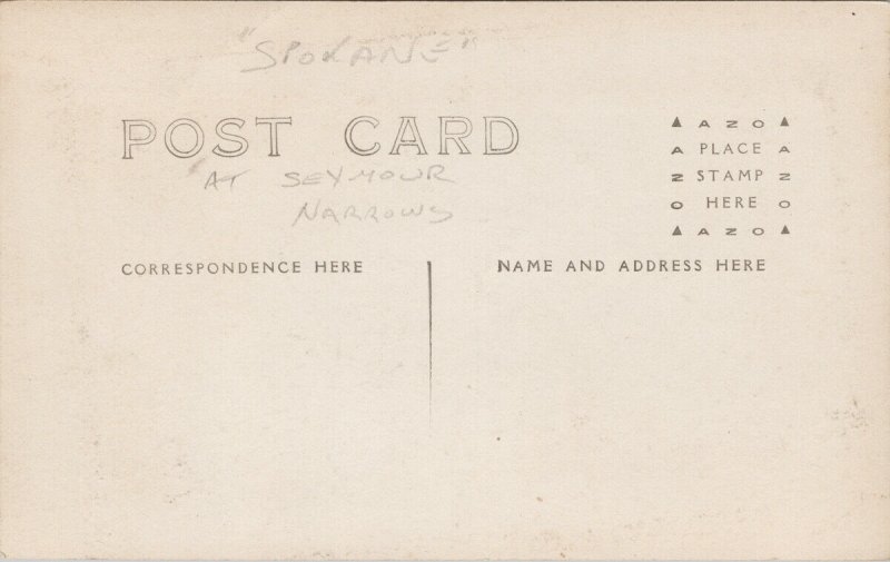 Wreck of Steamer 'Spokane' Seymour Narrows c1911 Winter & Pond RPPC Postcard F21