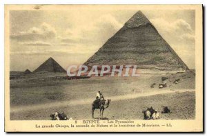 Old Postcard Egypt Egypt Pyramids The great Cheops Hehen the second and third...