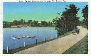 Postcard State Hwy Along Lake Conewago Mt Gretna PA