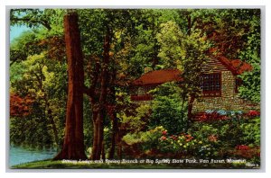 Dining Lodge Big Spring State Park Van Buren Missouri MO UNP Linen Postcard Z2