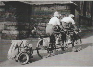 Tandem ride with luggage France 1937