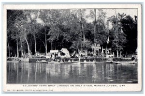 1905 Soldiers Home Boat Landing Iowa River Marshalltown Iowa IA Vintage Postcard